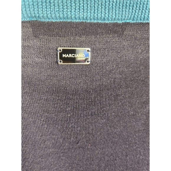 Marciano Guess Men's Sz. XXL Navy & Grey Stripe Wool Blend Lightweight Sweater - Picture 6 of 6